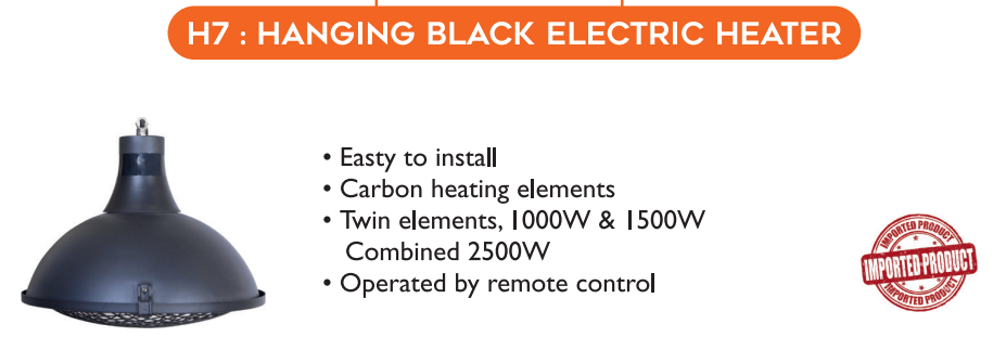 Hanging Black Commercial Electric Heater