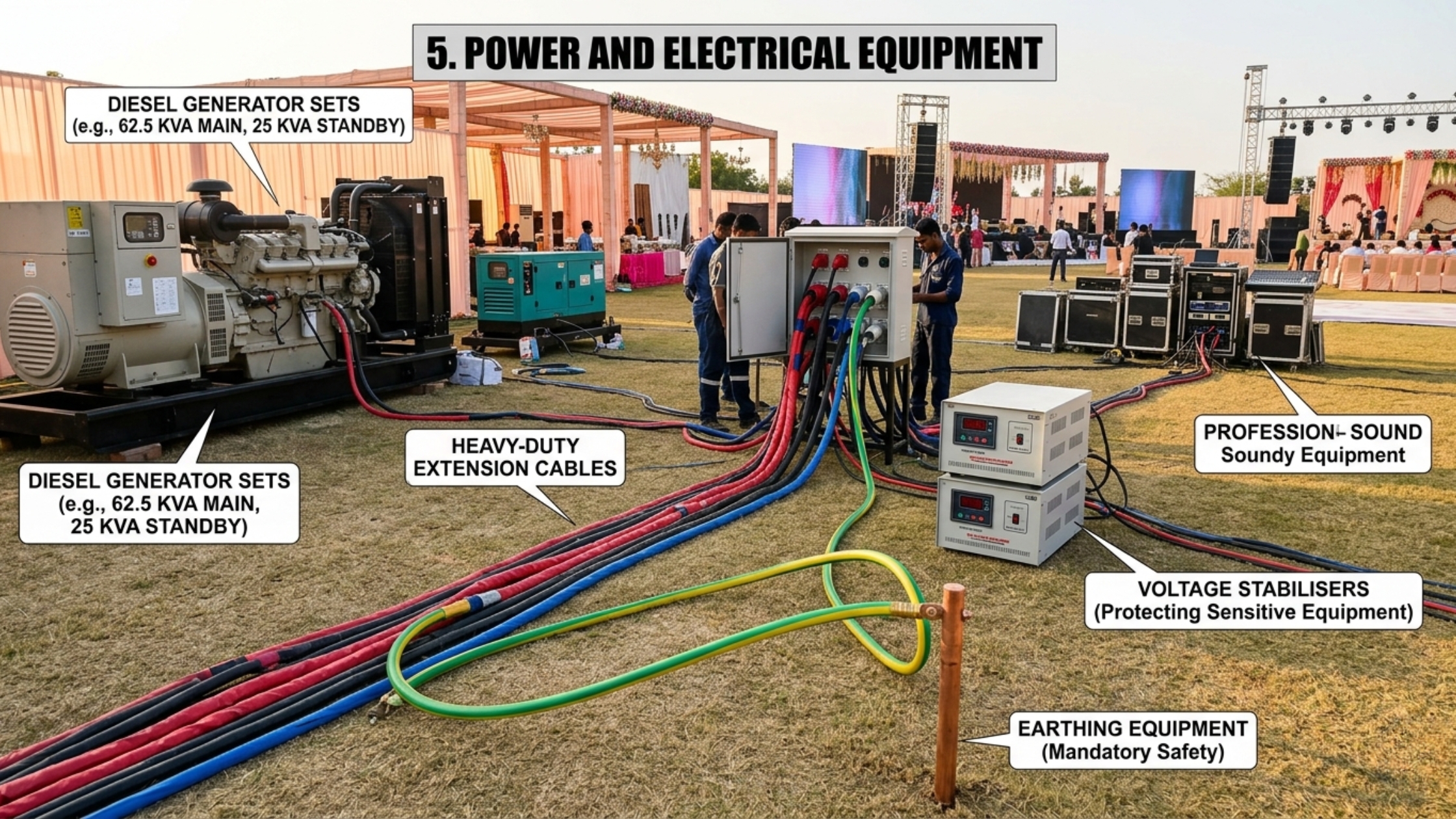 Power and Electrical Equipment for Tent House