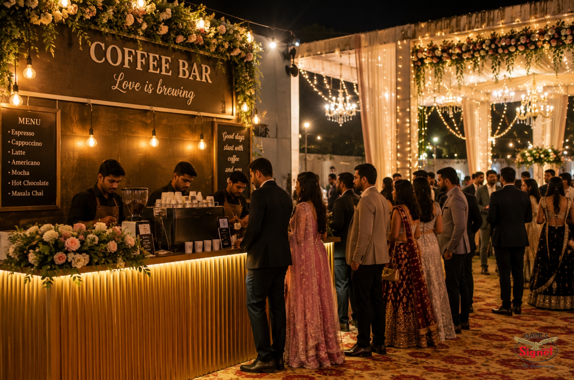 Coffee Bar Setup at Indian Wedding