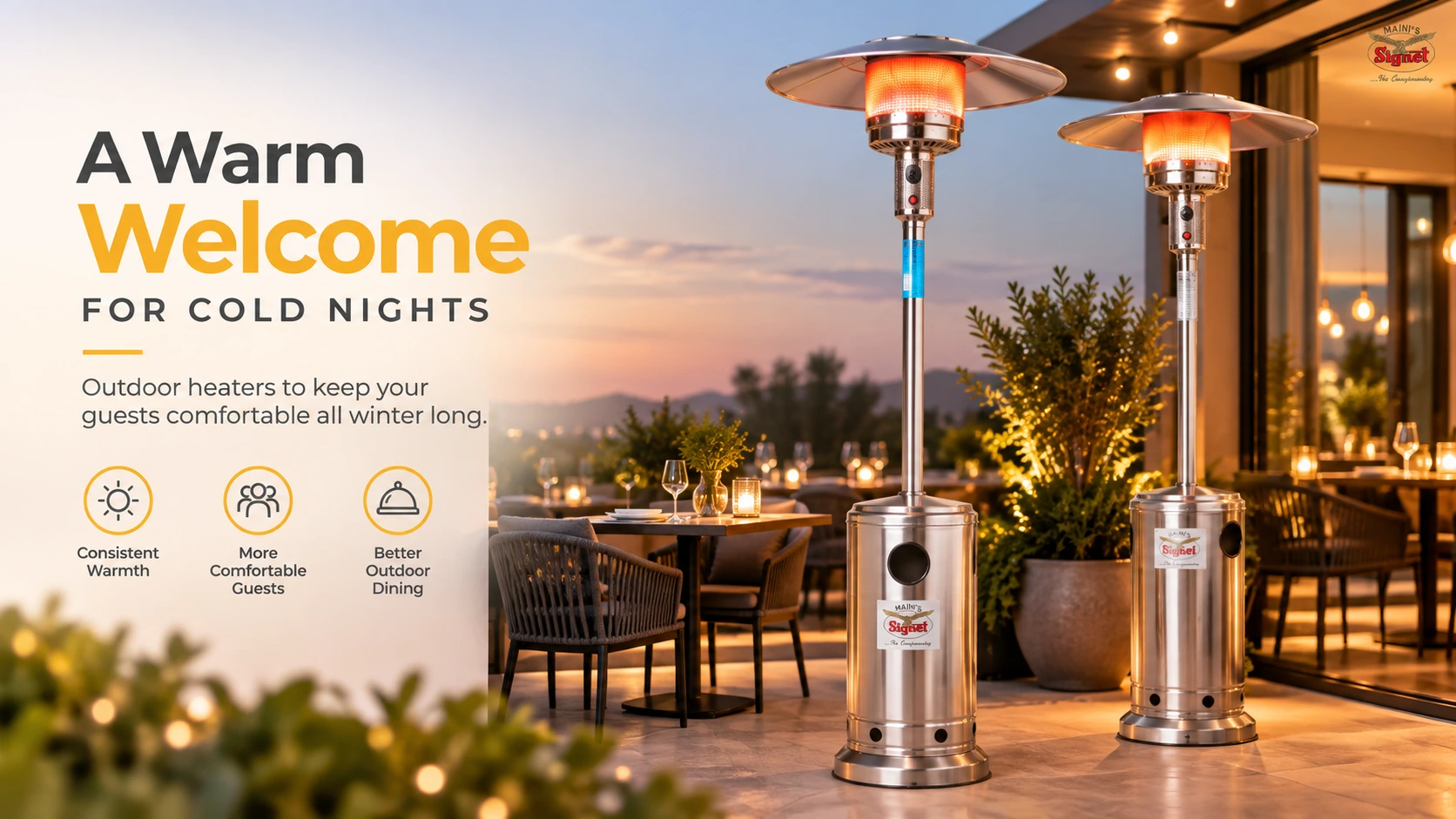 How to Keep an Outdoor Restaurant Warm in Winter with outdoor heaters